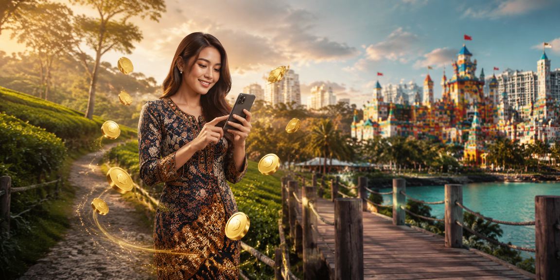 Pemain Malaysia dalam baju batik melakukan deposit ke akaun permainan meja u8000h